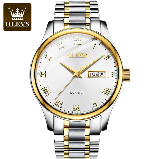 OLEVS 5568 Oem Fashion Design Luxury Watches Classic Business Luminous Stainless Steel Man Custom Watch for Men Quartz Watches Lux Waches Max