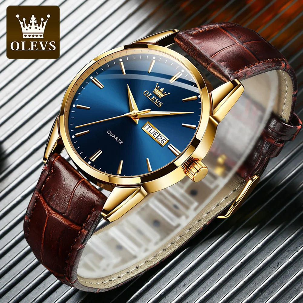 OLEVS 6898 Men Watches  Steel Quartz  Gold Watch Lux Waches Max