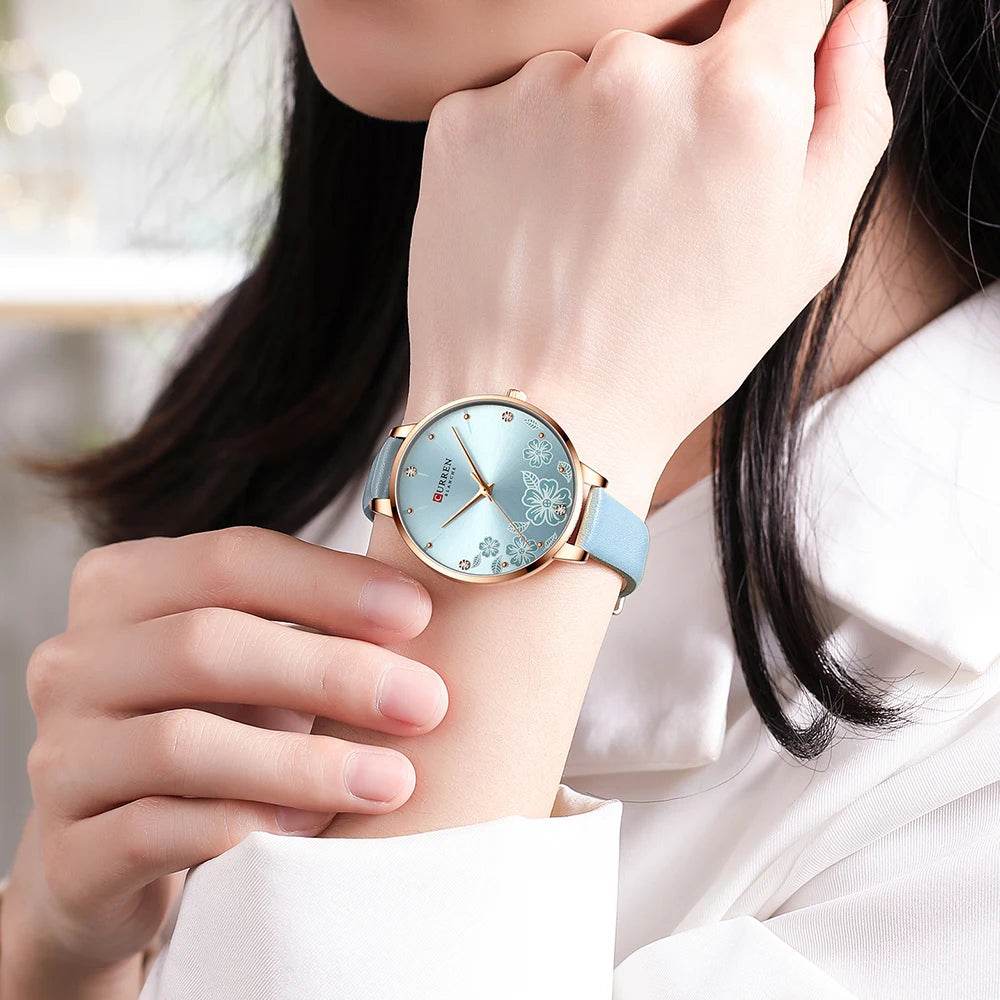 CURREN Watches Women Brand Leather Quartz Wristwatches Luxury Design - Lux Waches Max