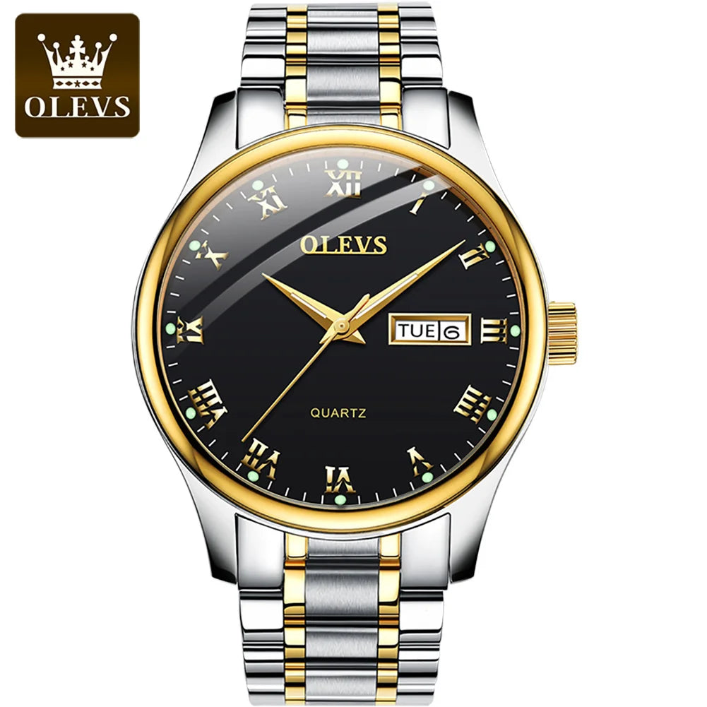 OLEVS 5568 Oem Fashion Design Luxury Watches Classic Business Luminous Stainless Steel Man Custom Watch for Men Quartz Watches Lux Waches Max