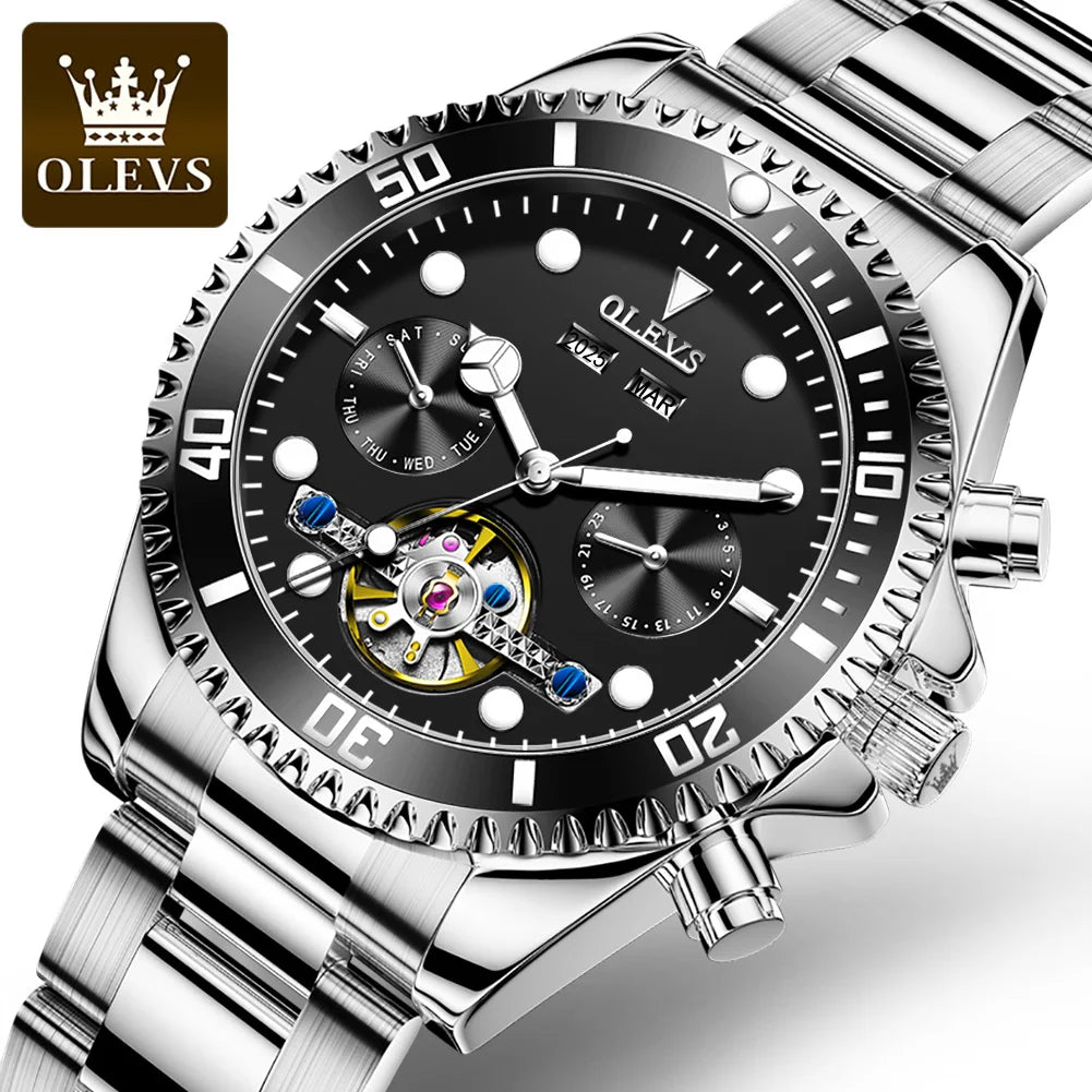 OLEVS 6605 Luxury Watches Wristwatch Men Luminous Watches Quartz Clock Masculino Watch Stainless Steel China 2024 Leather Alloy Lux Waches Max