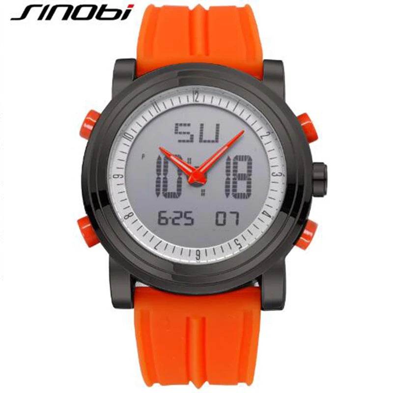 SINOBI Sports Watches Men Dual Display Analog Digital LED Electronic Quartz - Lux Waches Max