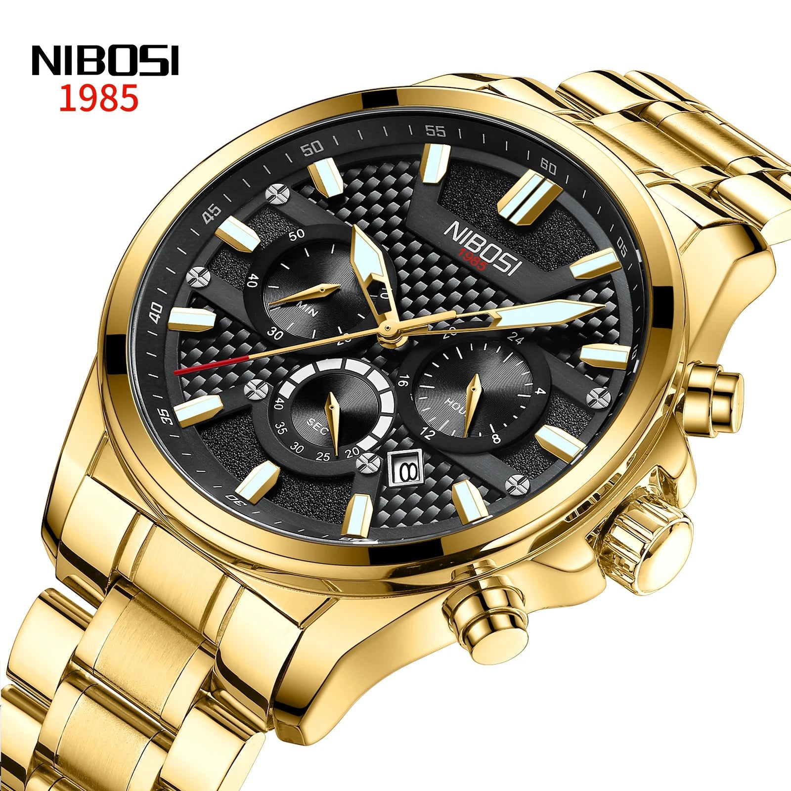NIBOSI 2512 Fashion Gift Gold Watch Men Lux Waches Max