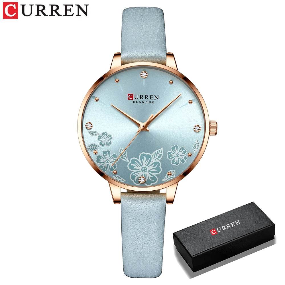 CURREN Watches Women Brand Leather Quartz Wristwatches Luxury Design - Lux Waches Max