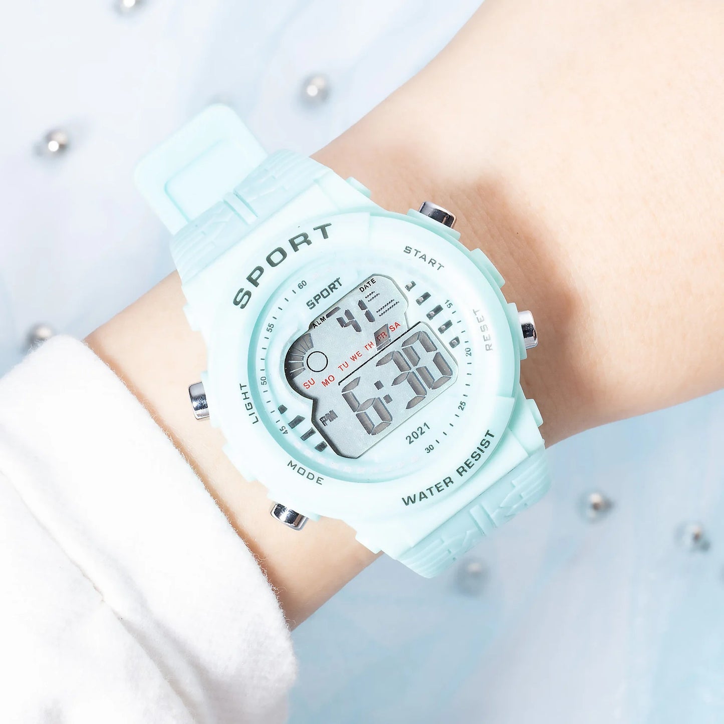 Watches Waterproof Matcha Green Student Led Watches Lux Waches Max