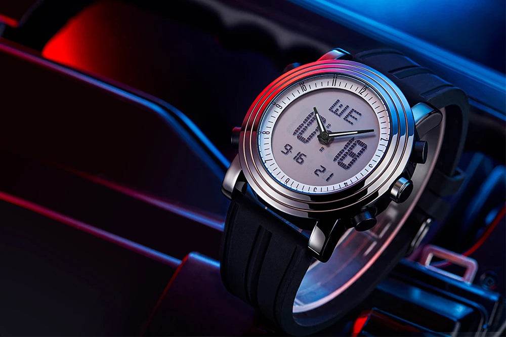 SINOBI Sports Watches Men Dual Display Analog Digital LED Electronic Quartz - Lux Waches Max