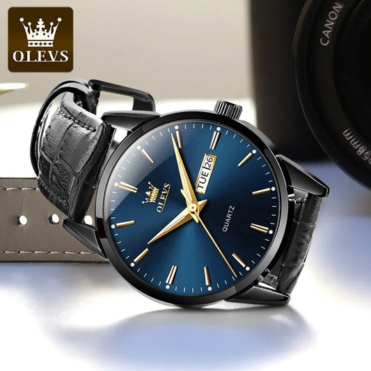 OLEVS 6898 Men Watches  Steel Quartz  Gold Watch Lux Waches Max
