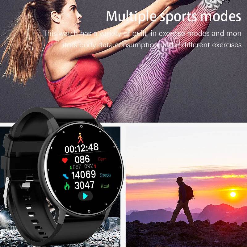 LIGE 2025 New Smart Watch Men Full Touch Screen Sport Fitness Watch IP67 Waterproof Bluetooth For Android ios smartwatch Men+box - Lux Waches Max