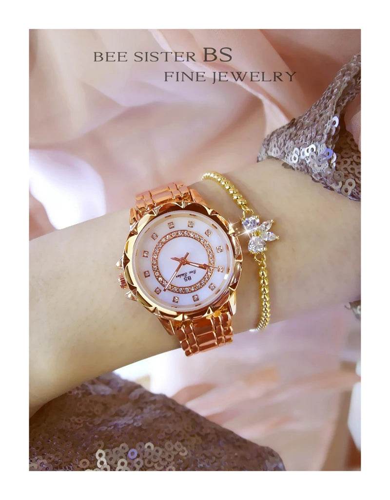 Diamond Women Watch Luxury Brand 2025 Rhinestone - Lux Waches Max