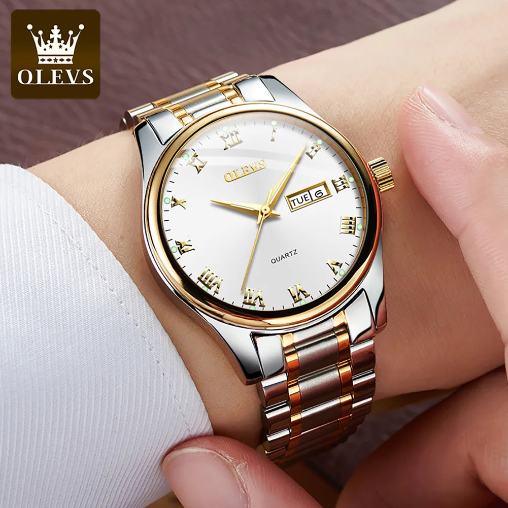 OLEVS 5568 Oem Fashion Design Luxury Watches Classic Business Luminous Stainless Steel Man Custom Watch for Men Quartz Watches Lux Waches Max