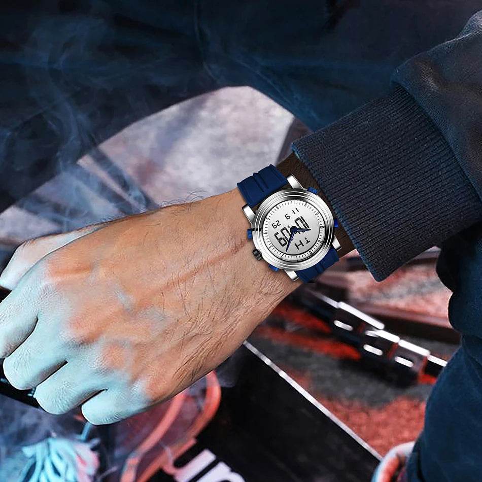 SINOBI Sports Watches Men Dual Display Analog Digital LED Electronic Quartz - Lux Waches Max