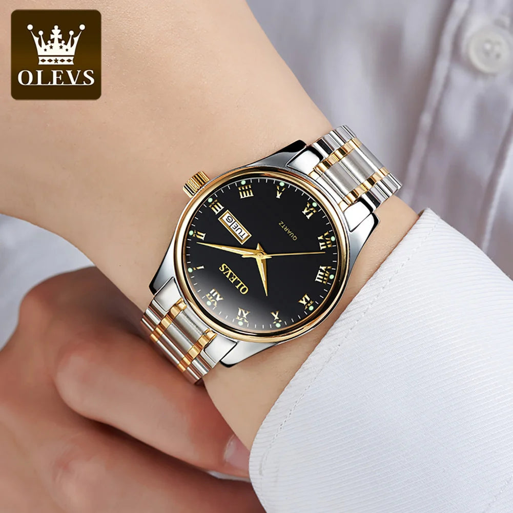 OLEVS 5568 Oem Fashion Design Luxury Watches Classic Business Luminous Stainless Steel Man Custom Watch for Men Quartz Watches Lux Waches Max