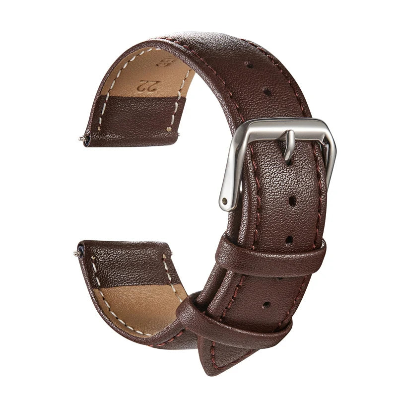 Genuine Leather Watchbands Calfskin Replace Wristwatch Straps 18mm 20mm 22mm 24mm Watch Accessories Men Women Soft Watchband