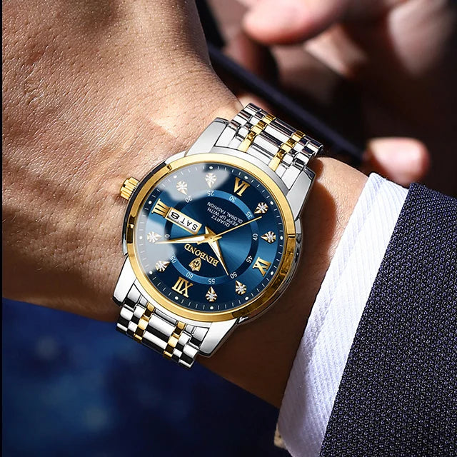 BINBOND B7169 7169 Diamond Dial Fashion Quartz Mens Lux Waches Max