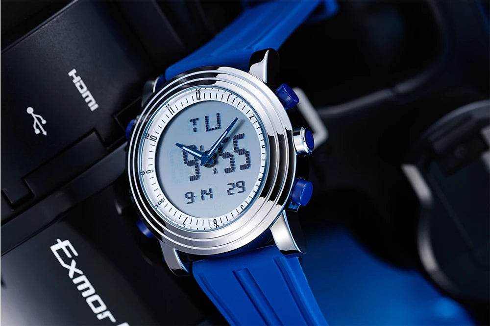 SINOBI Sports Watches Men Dual Display Analog Digital LED Electronic Quartz - Lux Waches Max