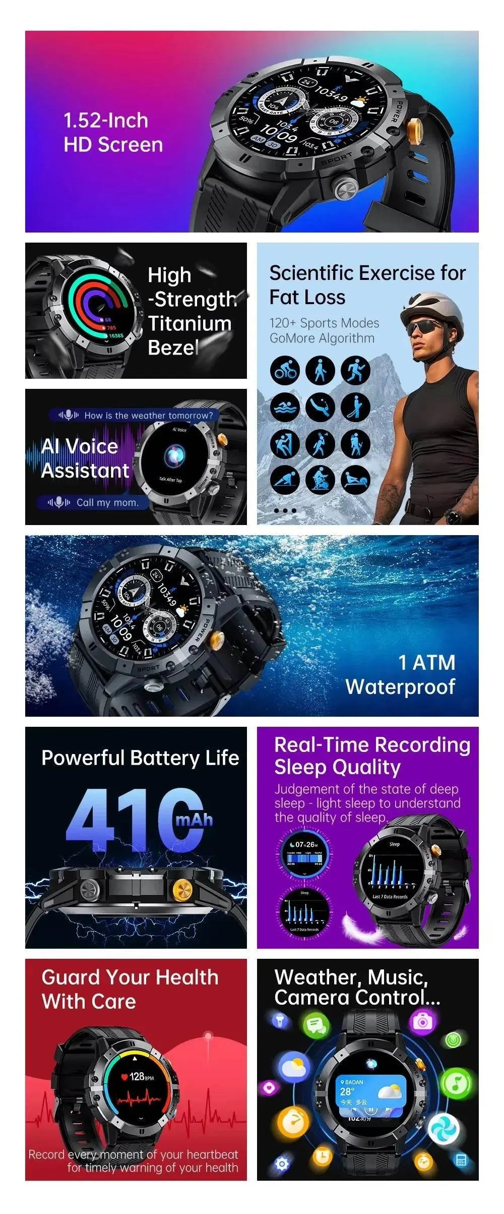 Sport Fitness Smartwatches Outdoor Rugged C29 - Lux Waches Max