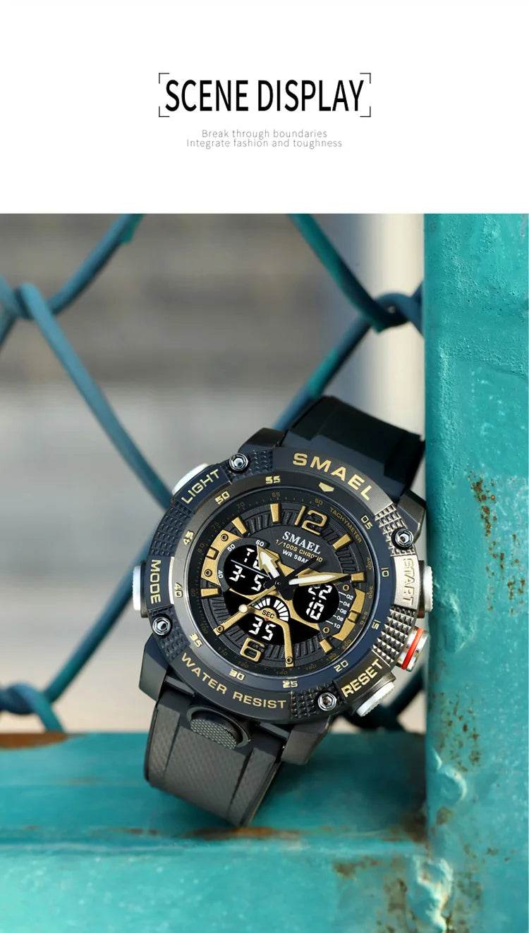 Sport Watches Men SMAEL Waterproof Analog Digital Quartz - Lux Waches Max