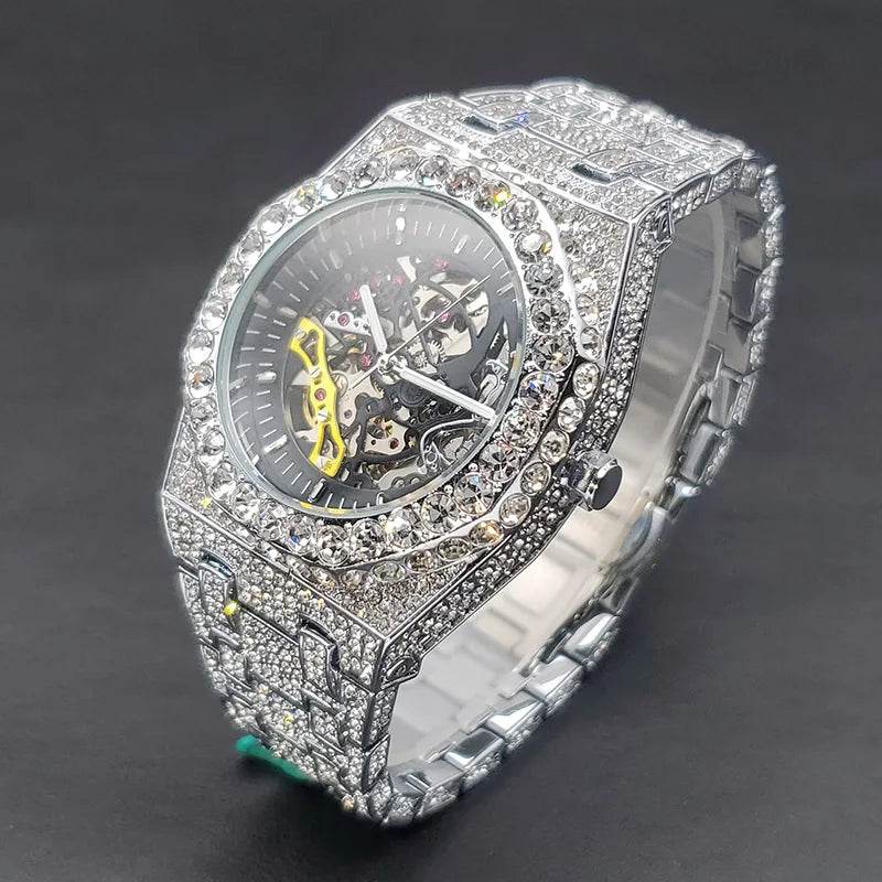 New Dropshipping Diamond Automatic Watch Luxury Golden OAK Mechanical - Lux Waches Max