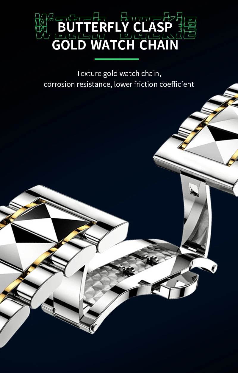 Men Watch Water Diamond Luxury Night Glow Double Calendar Quartz - Lux Waches Max