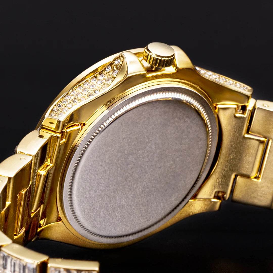 Fully Baguette Diamond Watch For Men Iced Out Quartz - Lux Waches Max