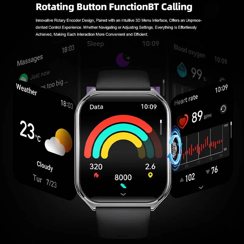 New Ultra Thin Smart Watch men 1.96" AMOLED 360*360 HD Pixel Display Always Show Time Call Reminder Smartwatch Ladies For huawei Lux Waches Max