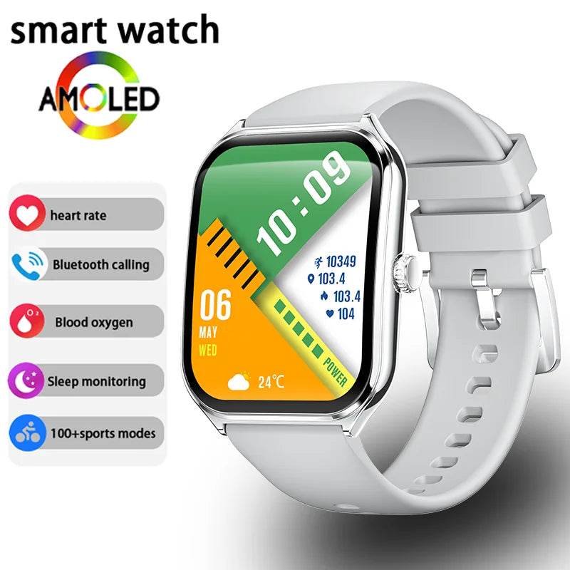 New Ultra Thin Smart Watch men 1.96" AMOLED 360*360 HD Pixel Display Always Show Time Call Reminder Smartwatch Ladies For huawei Lux Waches Max