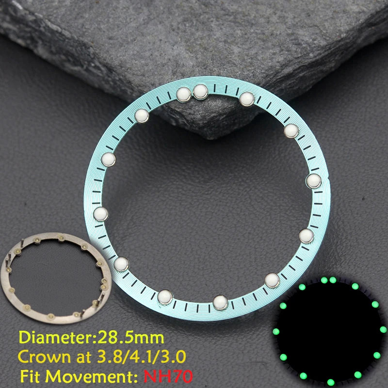 28.5mm Men's Watch Dial Fit SKX007 SKX009 6105 SRPD Tuna Monster Turtle Watch Case Watch For Japan NH35 NH36  7S26