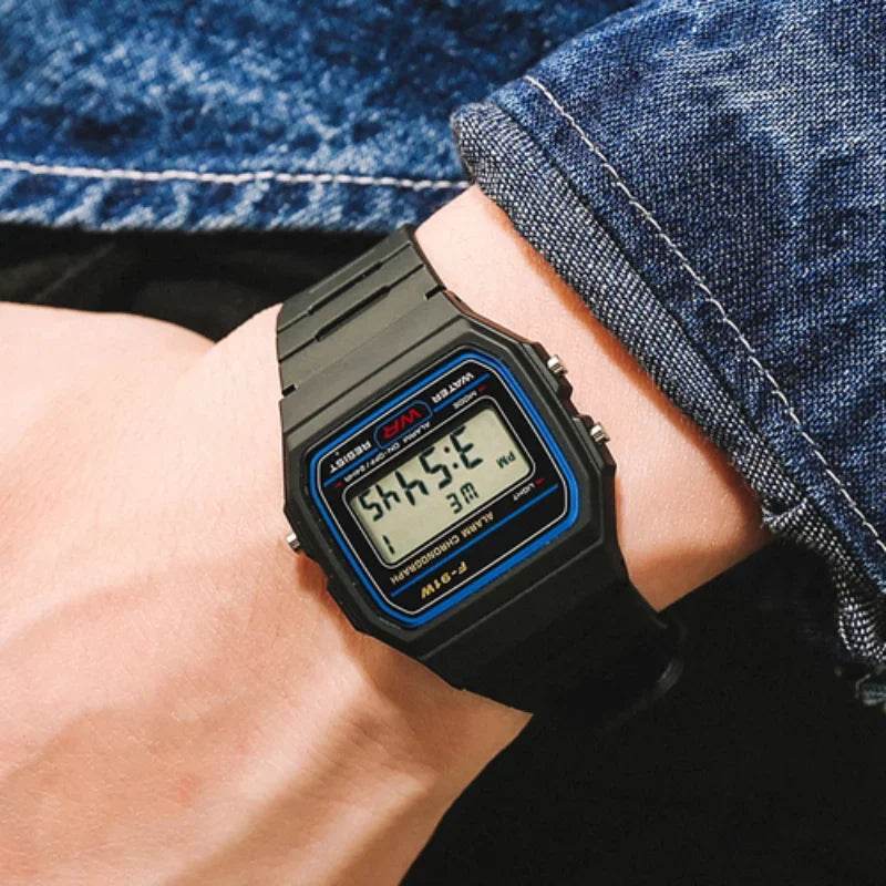 F91W Digital Watches for Men Women LED Electronic Wristwatch Waterproof Sports Military Watch Female Clock Relojes Digitales - Lux Waches Max