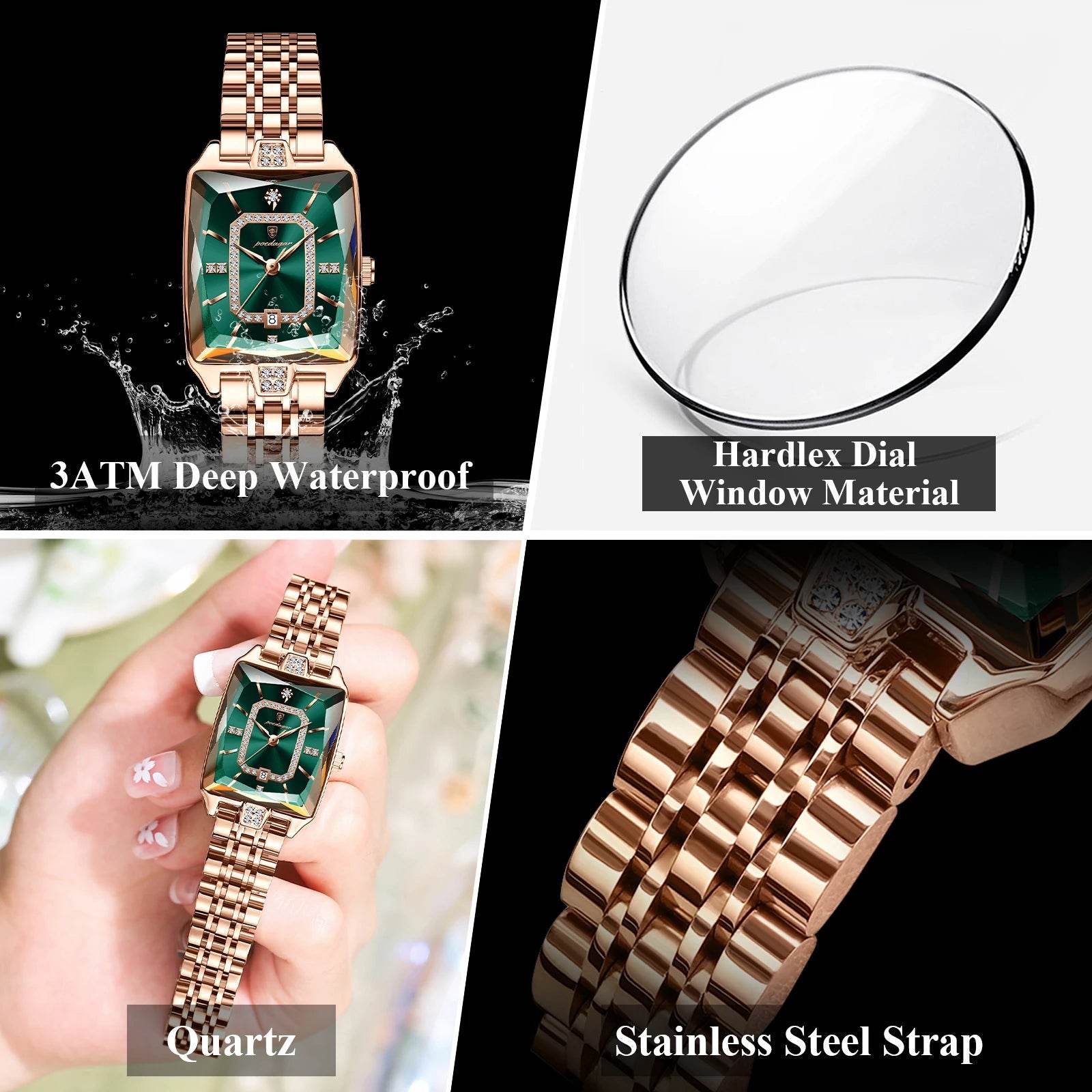 POEDAGAR Luxury Watch For Woman Waterproof Calendar High Quality Ladies Watch Stainless Steel Quartz Women's Watches Elegant+Box - Lux Waches Max