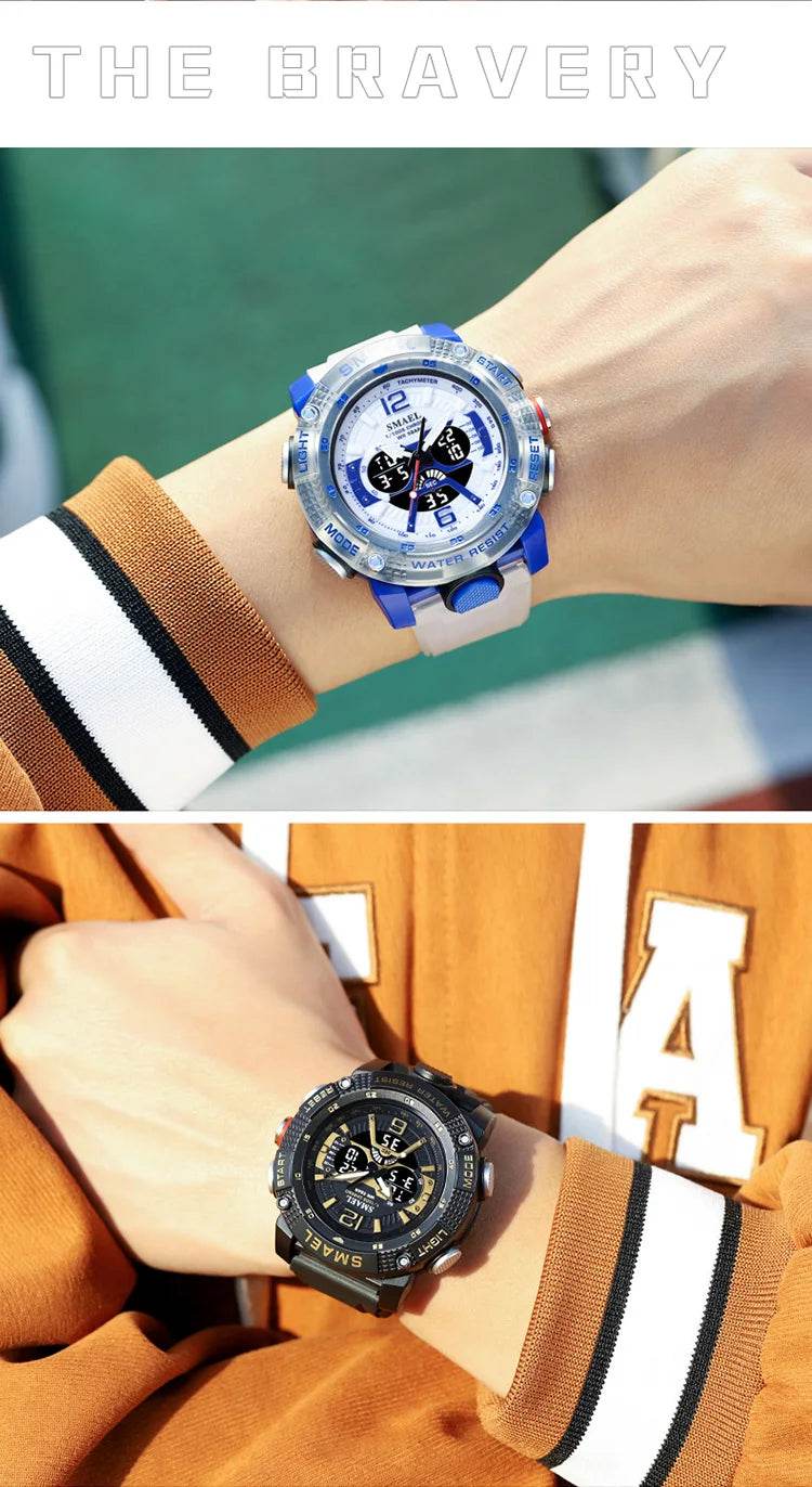 Sport Watches Men SMAEL Waterproof Analog Digital Quartz - Lux Waches Max