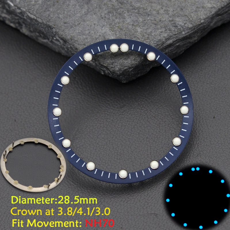 28.5mm Men's Watch Dial Fit SKX007 SKX009 6105 SRPD Tuna Monster Turtle Watch Case Watch For Japan NH35 NH36  7S26