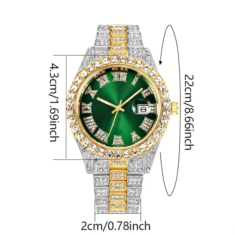 Fashion Unisex Watch, Quartz Movement, Round Alloy Case, Analog Display, Alloy Strap, Perfect for Daily Wear, Parties, Gifts
