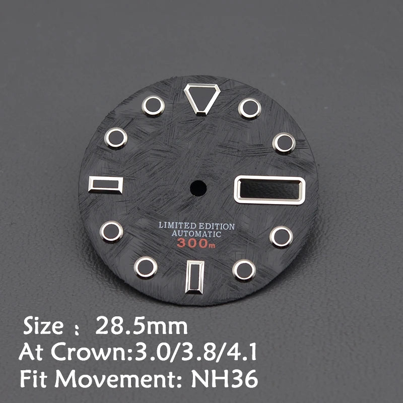 28.5mm Men's Watch Dial Fit SKX007 SKX009 6105 SRPD Tuna Monster Turtle Watch Case Watch For Japan NH35 NH36  7S26