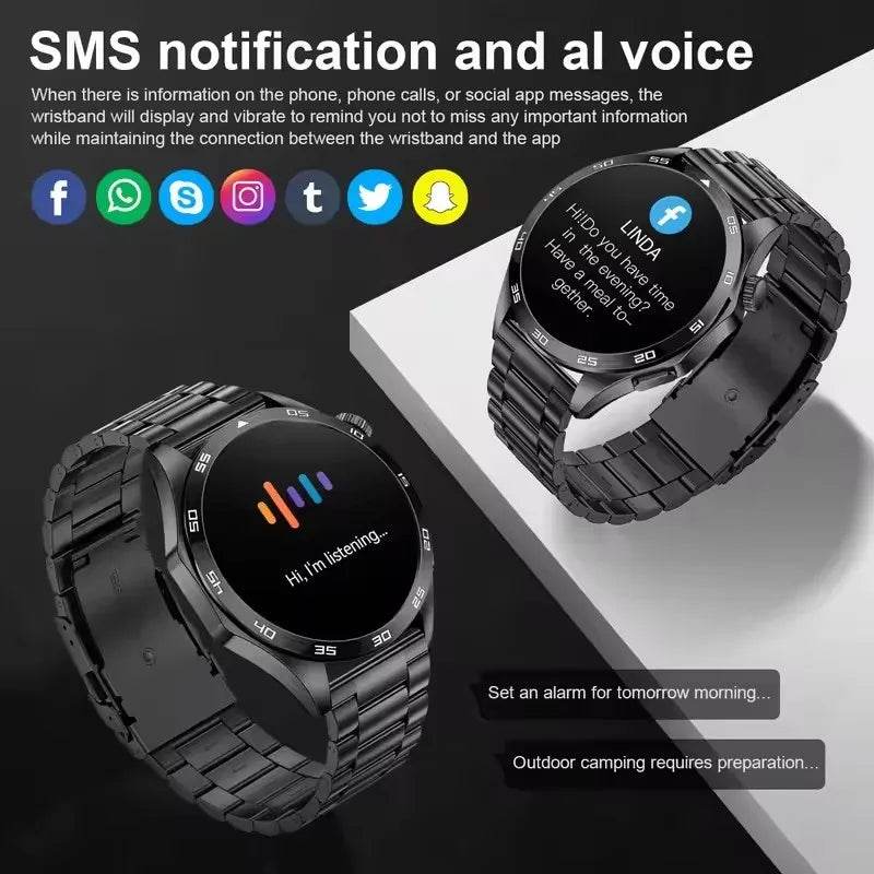 2025 Men’s Smartwatch – AMOLED, Bluetooth Call, GPS, NFC - Lux Waches Max