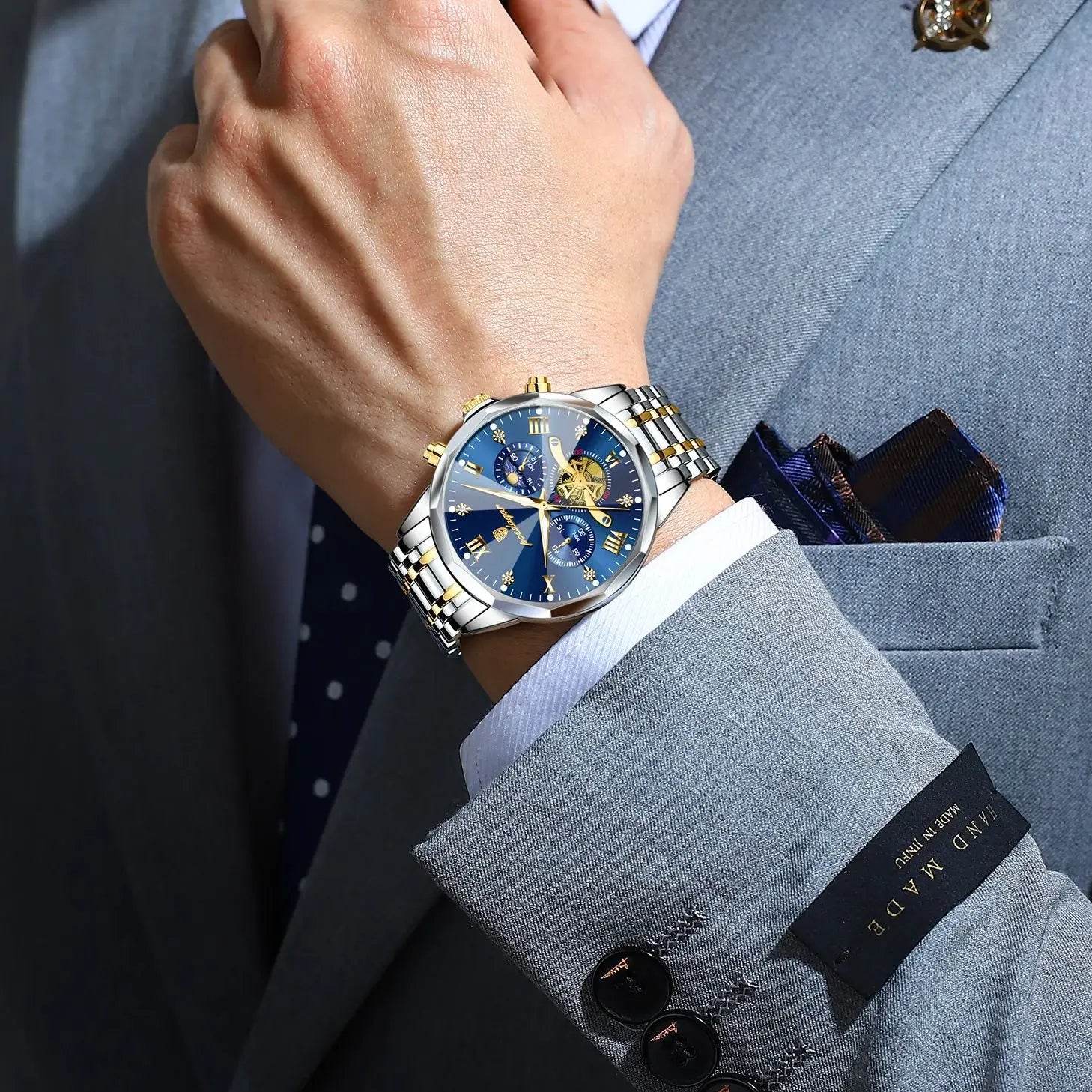 POEDAGAR Luxury Men Watch Top Original Waterproof Luminous Chronograph Man Wristwatch Stainless Steel Quartz Men's Watches Reloj - Lux Waches Max