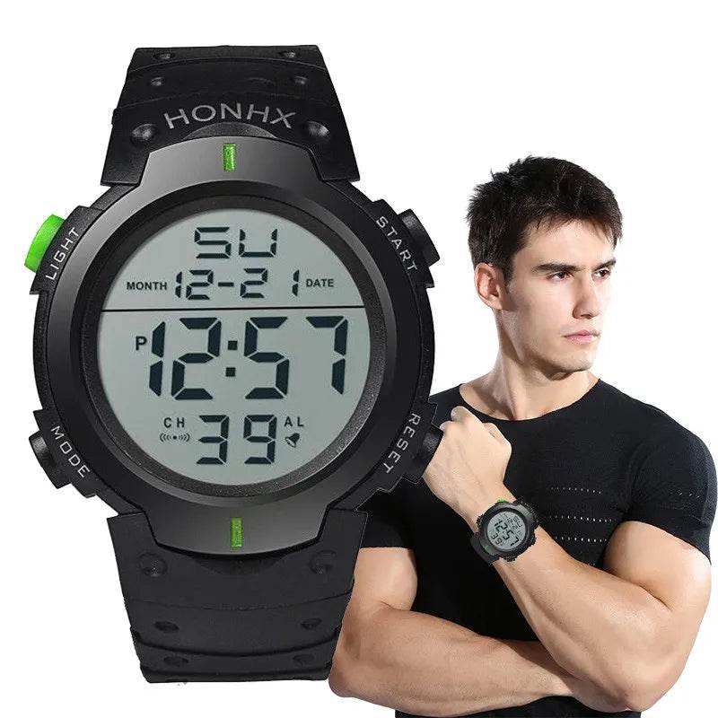 Men Sport LED Watches Top Brand Men Digital Clock Multi-Functional Rubber Man - Lux Waches Max