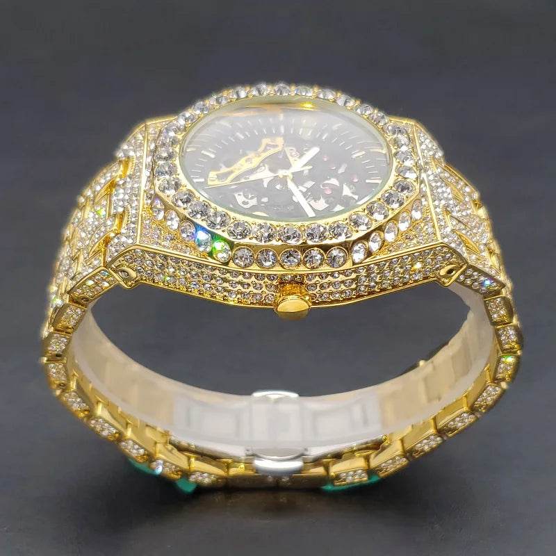 New Dropshipping Diamond Automatic Watch Luxury Golden OAK Mechanical - Lux Waches Max