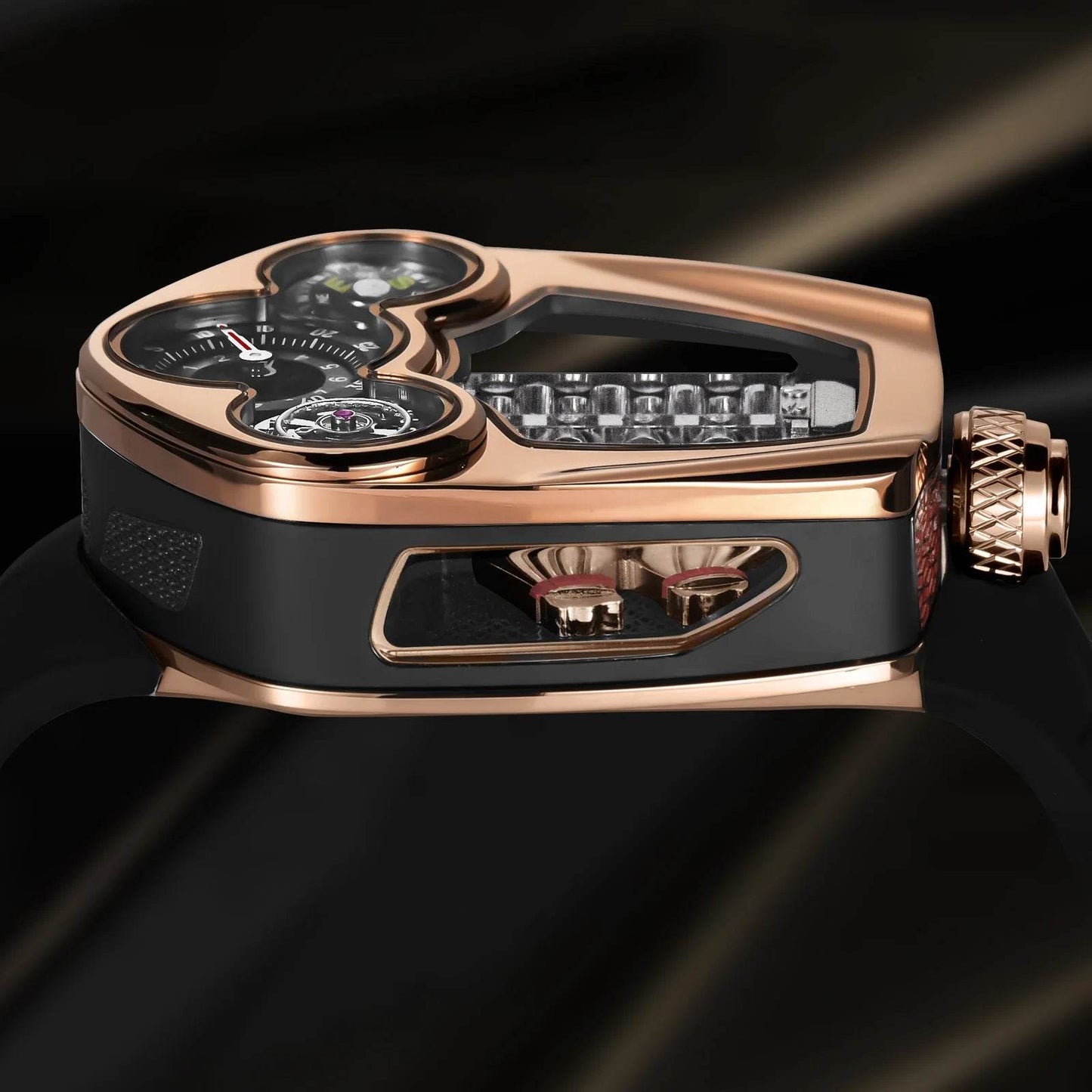 PINDU Design NEW Engine Series Quartz Watch Men TOP-luxurious Stainless steel Compass Waterproof Swiss quartz 762 movement watch - Lux Waches Max