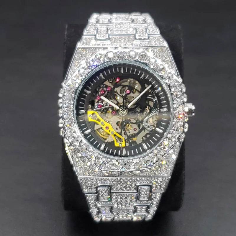 New Dropshipping Diamond Automatic Watch Luxury Golden OAK Mechanical - Lux Waches Max