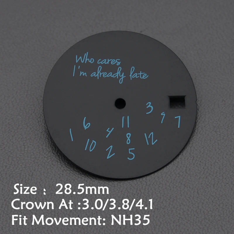 28.5mm Men's Watch Dial Fit SKX007 SKX009 6105 SRPD Tuna Monster Turtle Watch Case Watch For Japan NH35 NH36  7S26