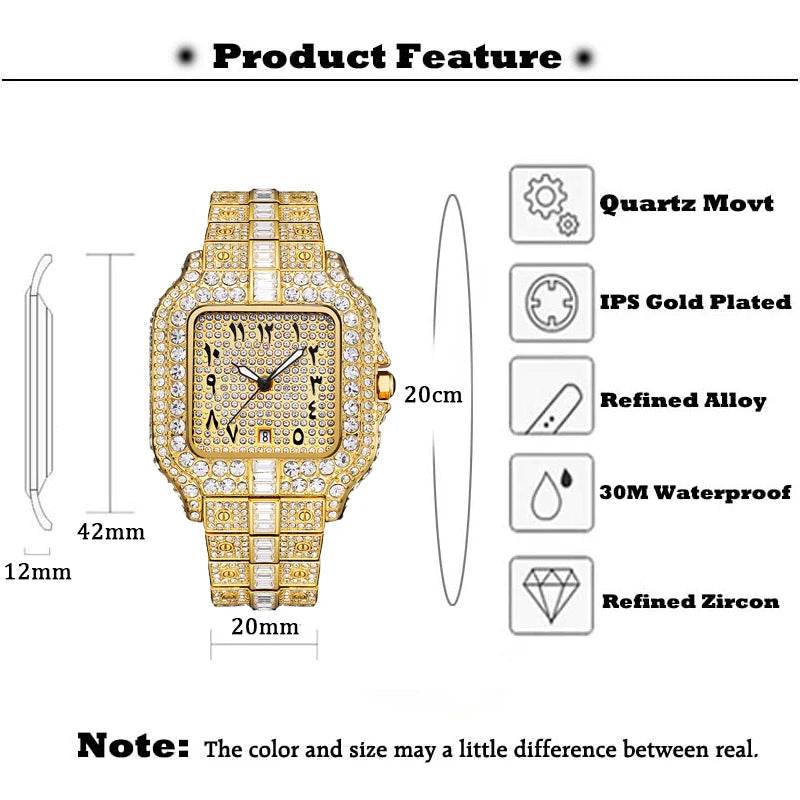 Diamond Men's Quartz Watch - Lux Waches Max