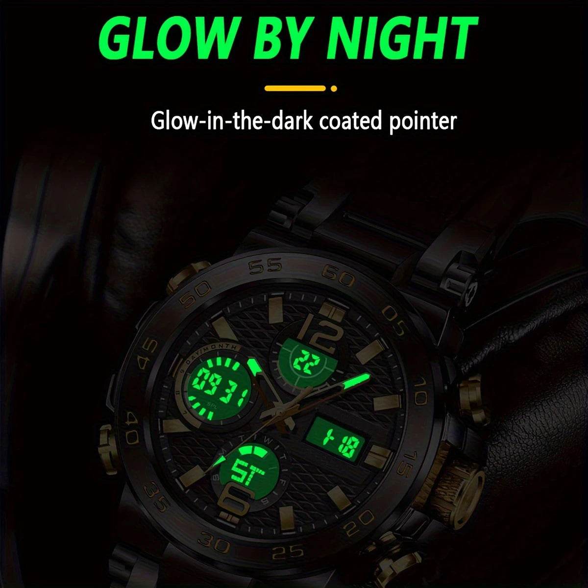 New Watches For Men Waterproof Clock Alarm Reloj Hombre LCD Dual Display Wristwatch Quartz Sports Mens Watch - Lux Waches Max