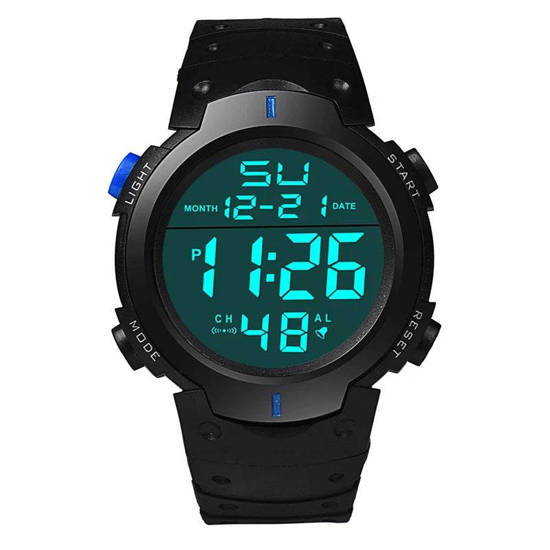 Men Sport LED Watches Top Brand Men Digital Clock Multi-Functional Rubber Man - Lux Waches Max