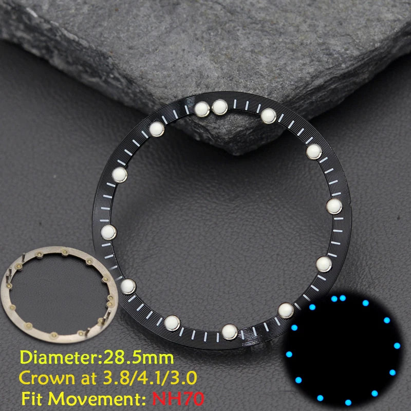 28.5mm Men's Watch Dial Fit SKX007 SKX009 6105 SRPD Tuna Monster Turtle Watch Case Watch For Japan NH35 NH36  7S26