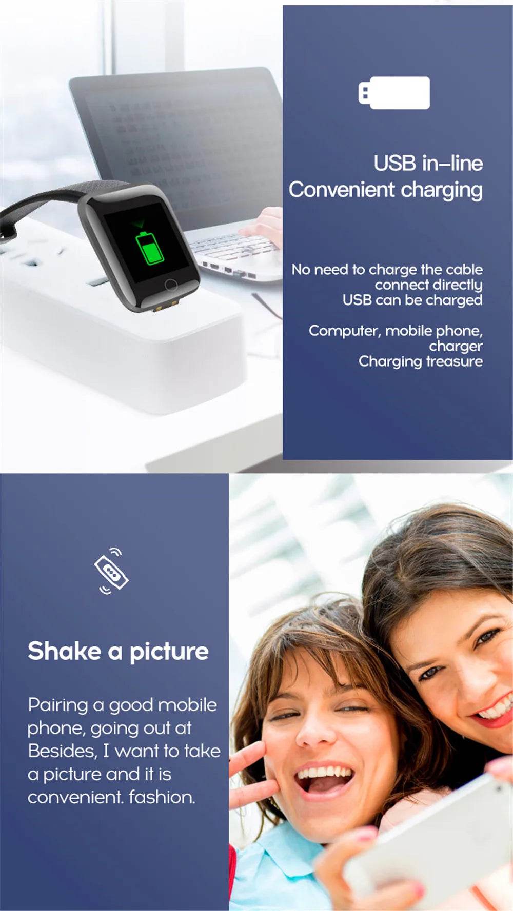 Smart Watch 116 Alarm Clock Weather - Lux Waches Max