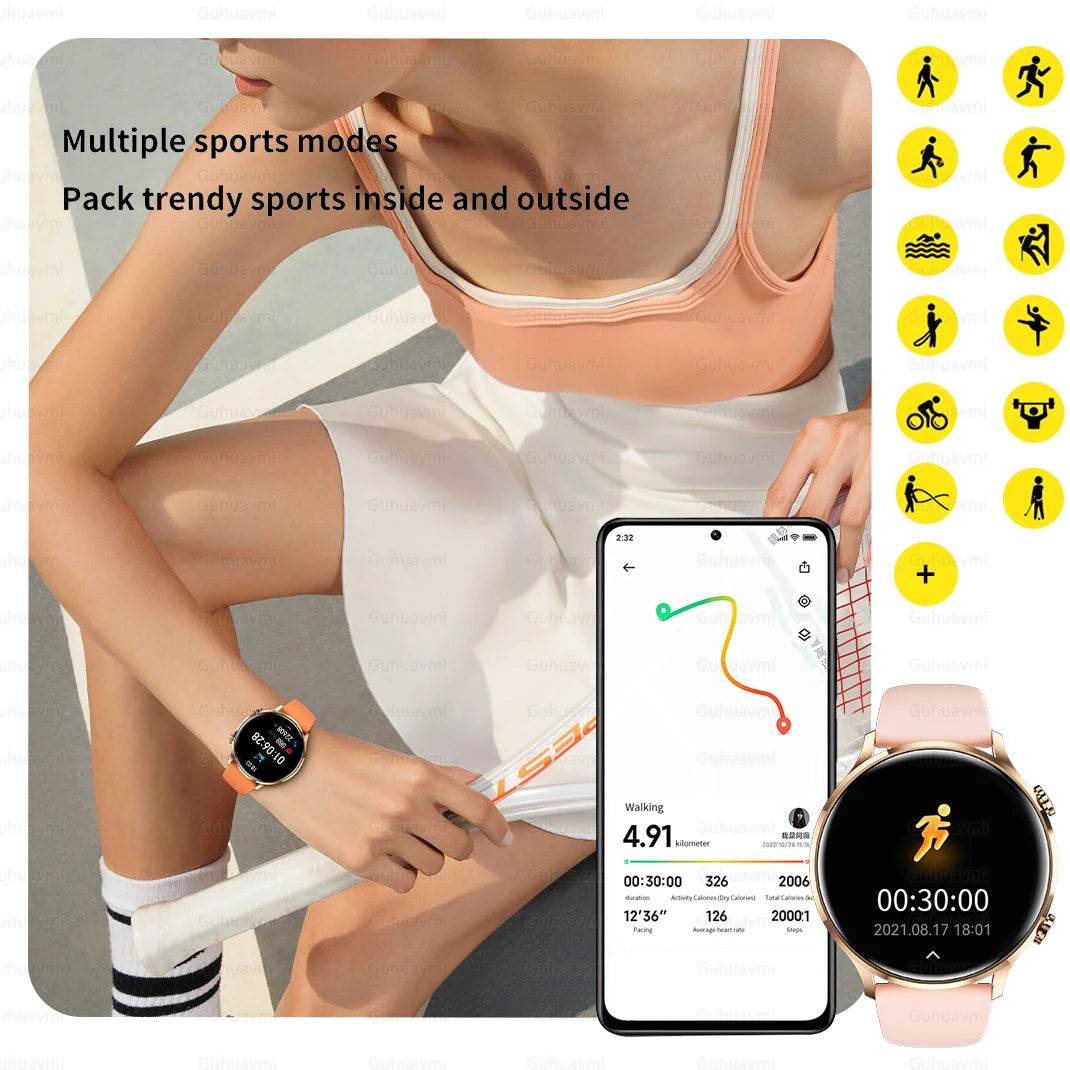 2025 New Smartwatch Women AMOLED HD Screen Always On Display Bluetooth Call IP68 Waterproof GPS Smart Men Watch For Android ios - Lux Waches Max