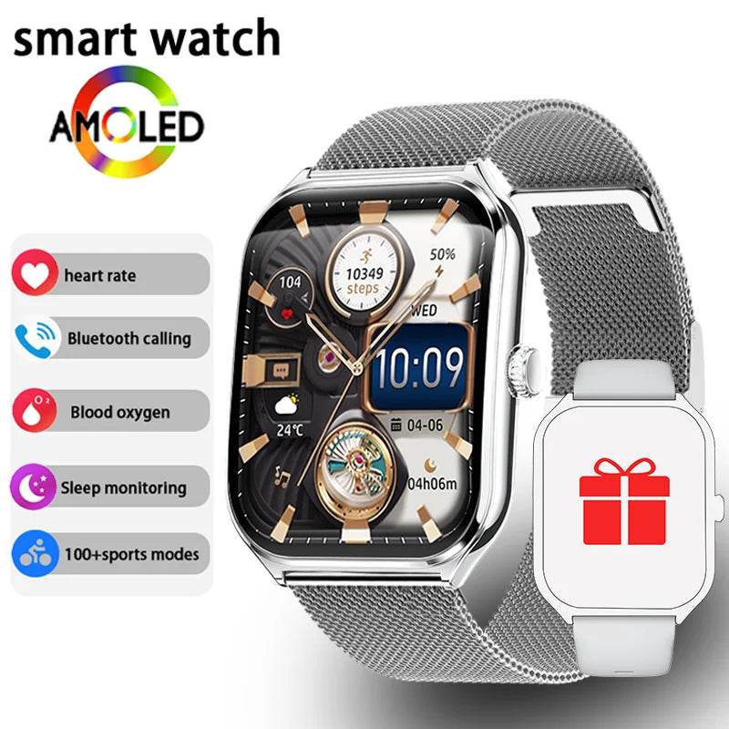 New Ultra Thin Smart Watch men 1.96" AMOLED 360*360 HD Pixel Display Always Show Time Call Reminder Smartwatch Ladies For huawei Lux Waches Max