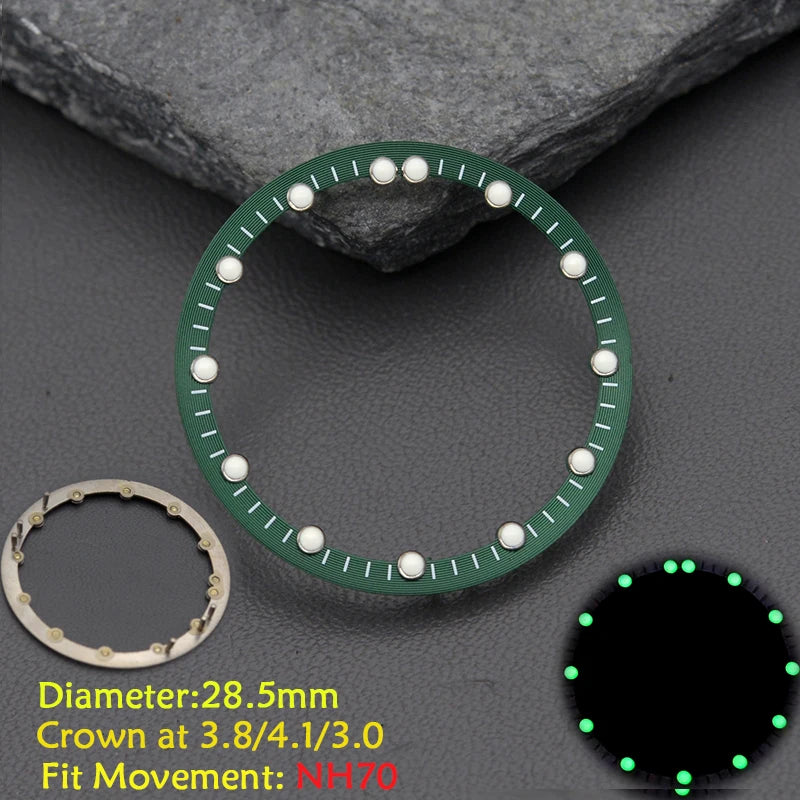 28.5mm Men's Watch Dial Fit SKX007 SKX009 6105 SRPD Tuna Monster Turtle Watch Case Watch For Japan NH35 NH36  7S26