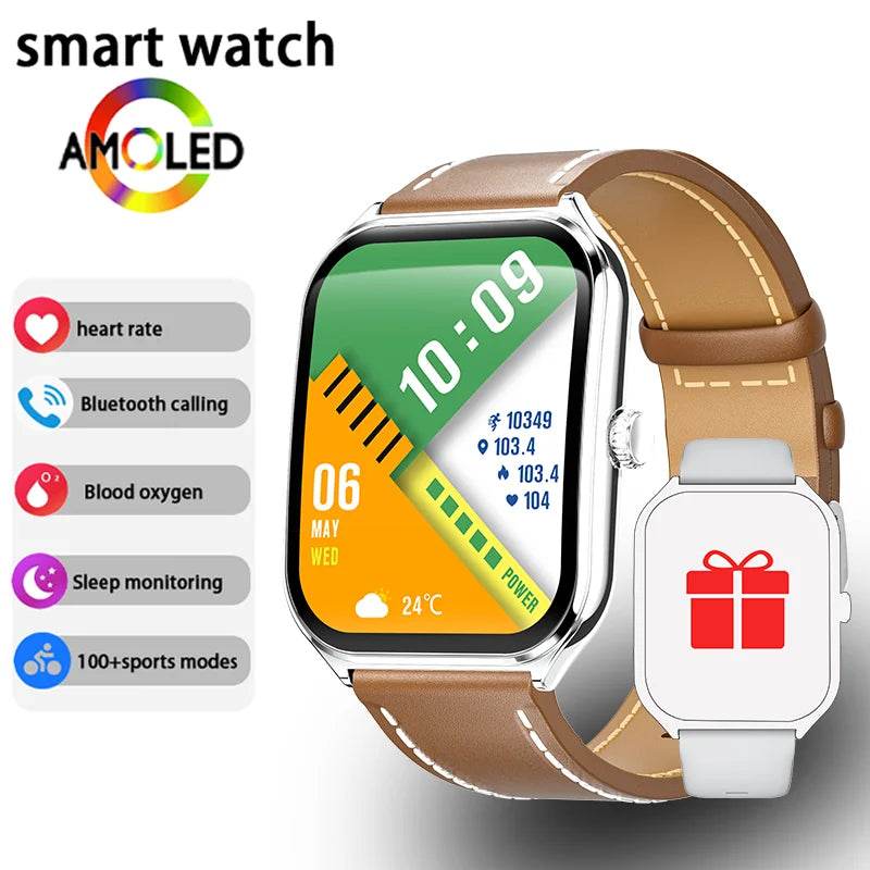 New Ultra Thin Smart Watch men 1.96" AMOLED 360*360 HD Pixel Display Always Show Time Call Reminder Smartwatch Ladies For huawei Lux Waches Max