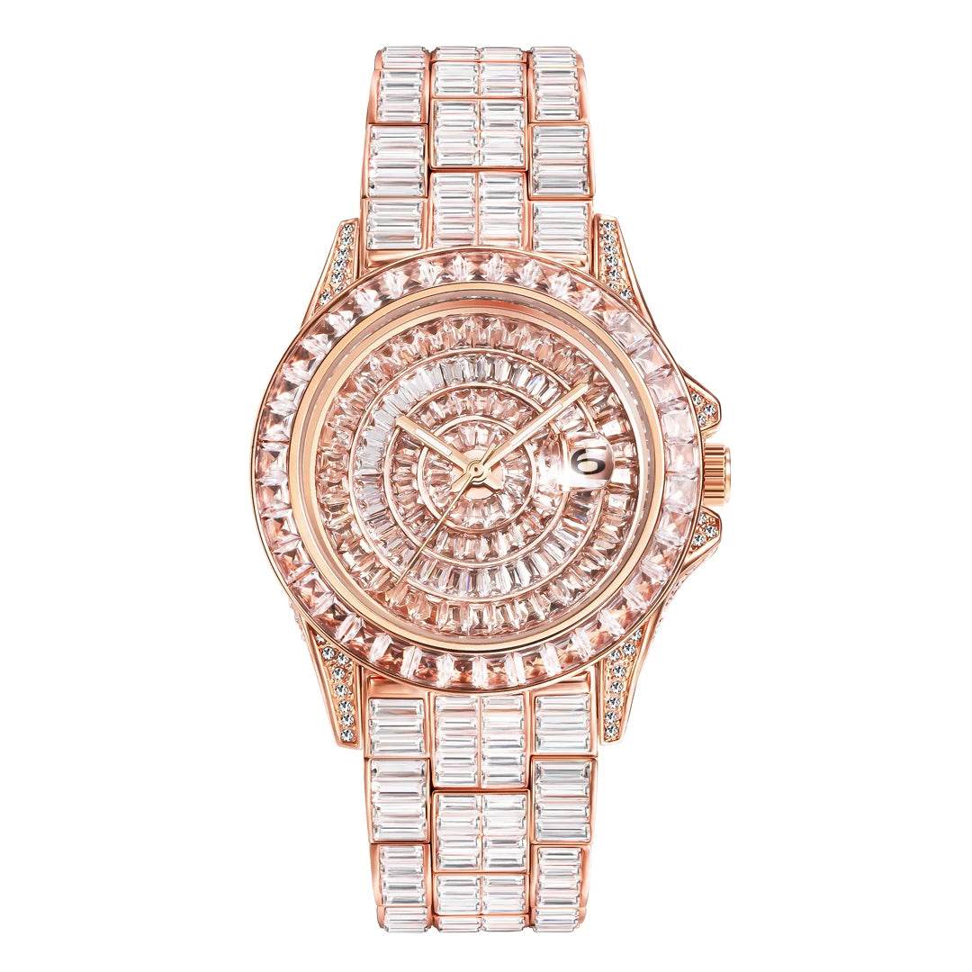 Fully Baguette Diamond Watch For Men Iced Out Quartz - Lux Waches Max